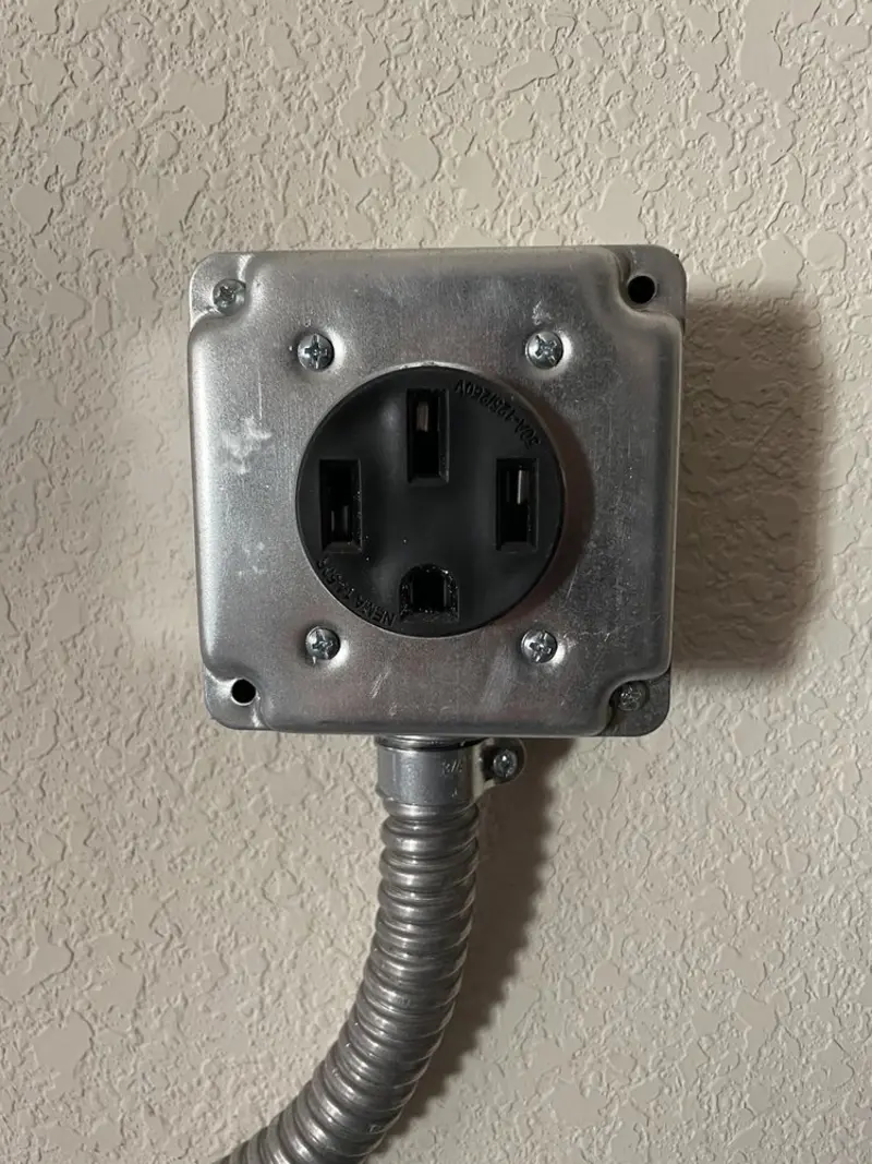 NEMA 14-50 outlet installed for Smart Home Electrical in Adams